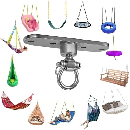 Heavy Duty Stainless Swing Hanger with Smooth Swing Bearings 180°+360°, 1500 lb Capacity for Indoor Outdoor Playground Yoga Hammock Chair Sandbag Porch Swing Bag - size: size1