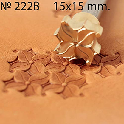 DandS ltd Leather Stamp Tool, Flower, Professional Steel Craft Tool for Leatherworking, Embossing, Carving & Stamping Leather Projects, Belts Wallets & DIY Projects Compatible with Mallet #222B - color: Flower 0.59" x 0.59"