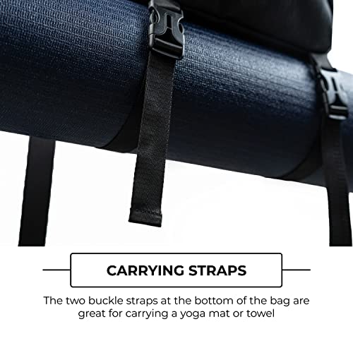 Mount Adams Yoga Mat Mid-Size Backpack for Gym Accessories, Black Ripple