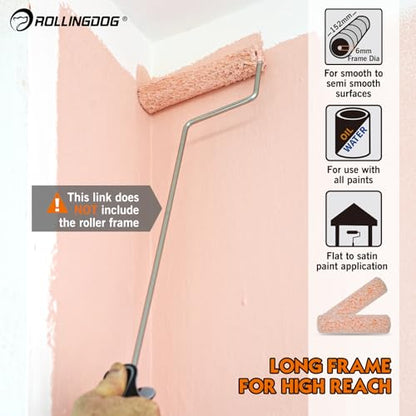 ROLLINGDOG 6" Paint Roller Covers Microfiber Paint Roller Sleeves | 6 inch Paint Roller Sleeve for Smooth to Semi-Smooth Walls and Ceilings, 8PC - color: 8PC Microfiber Roller Sleeves