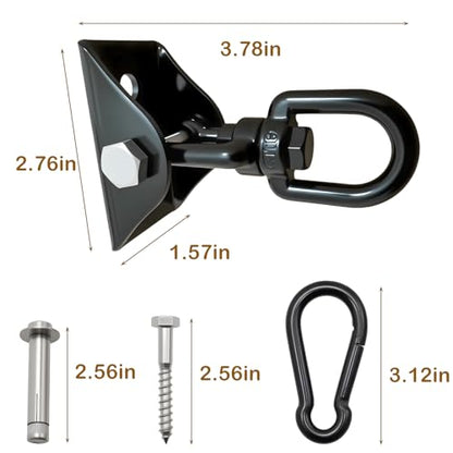 1200 Lb 360° Rotating Heavy Duty Swing Hanger Hardware Kit | Supports porch swing, hammock, swing chair, punching bag, yoga & playground swing indoor & outdoor installation