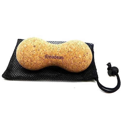 Cork Peanut Massage Ball, Lacrosse Ball Peanut Roller Massage for Rigger Point Therapy, Relax Muscles,Back Pain, Yoga & Posture Improvement - color: Cork-peanut