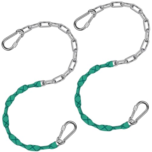 SELEWARE 2 Pcs 85" Heavy Duty Swing Chains Stainless Steel Hanging Chains - color: Green, size: 85" (2 Pcs)