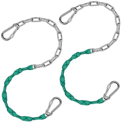 SELEWARE 2 Pcs 85" Heavy Duty Swing Chains Stainless Steel Hanging Chains - color: Green, size: 85" (2 Pcs)
