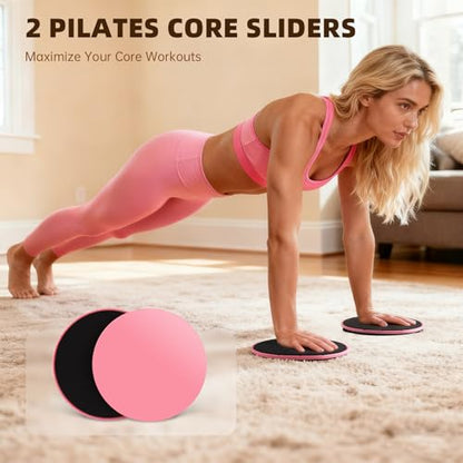 Uyittour 16PCS Pilates Kit for Home Workouts, Essential Equipment Set with 12'' Ring & 9” Ball, 5 Resistance Bands - Pilates Starter Kit for Women, Full Body Toning & Strength
