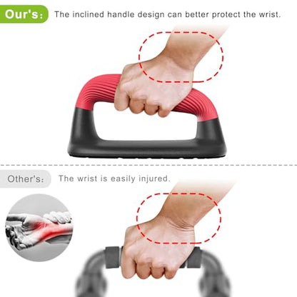 Kipika Push Up Bars, Pushup Stands, Anti-Slip Soft Plastic Push Up Handles, Bottom Anti-Slip Pad, Strength Training Equipment, Perfect for Floor Workout Exercise - color: C: Black & Red