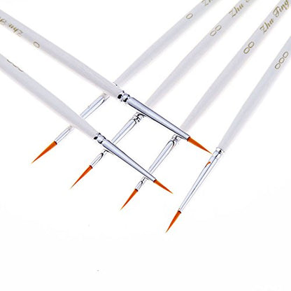 Fine Detail Paint Brush Set, 6 Pieces Miniature Art Brushes for Fine Detailing,Art Painting - Acrylic, Watercolor, Oil - Miniatures, Models, Airplane Kits, Nail