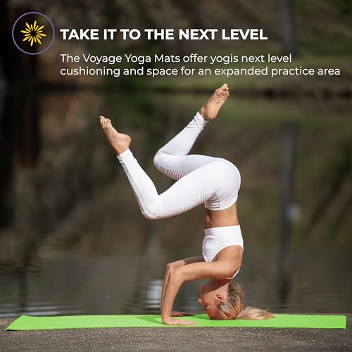 Voyage 5mm Studio Yoga Mats, 10 Pack, 72x24in | Extra Long, Anti-Tear Exercise Mats for Workout, Stretching, Fitness - Non Slip Gym Mats for Home, Schools and Studios - color: Green