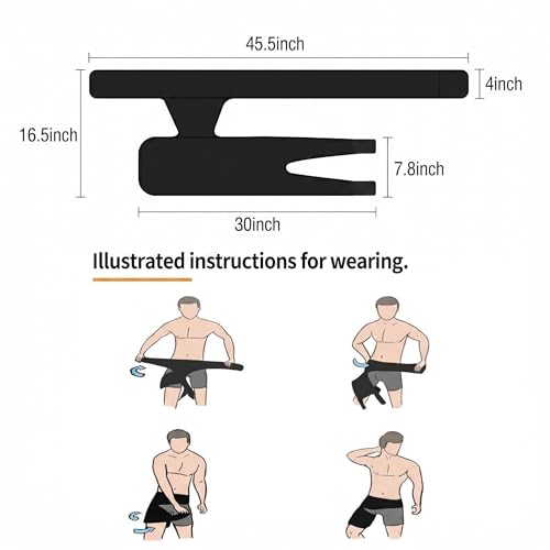 Hip Brace for Men/Women - Sciatica Pain Relief,Thigh Support,One Size Fits for All,Adjustable Strap,Hamstring Compression Sleeve,Breathable Fabric