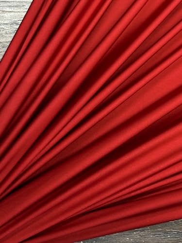 Premium Nylon Lulu Yoga Spandex Fabric - Ultra-Soft & Stretchy 4-Way Stretch Fabric by The Yard - Perfect for Activewear and Swimsuit Fabric, and More -1 Yard - 58 Inch Width (Red) - color: Red