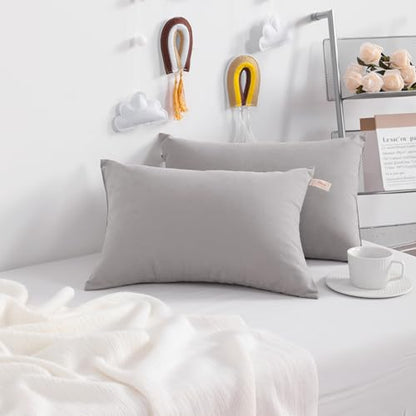 NTBAY Toddler Pillows, Set of 2, 13"x18", Light Grey - color: Light Grey, size: 13"x18"