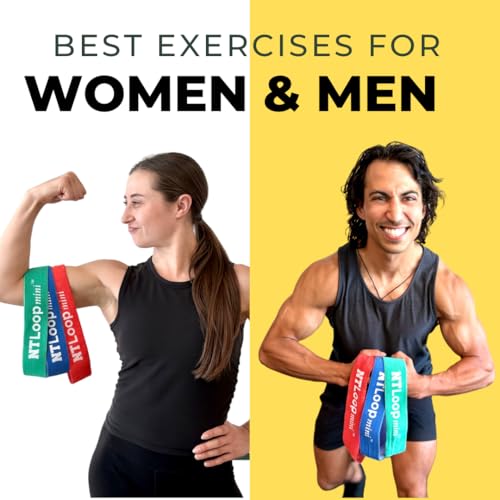 Fabric Mini Loop Bands for Exercise with Instructions - Best Resistance Band for Glutes, Leg Exercises, Muscle Building, Physical Therapy - NT Loop Set of 3