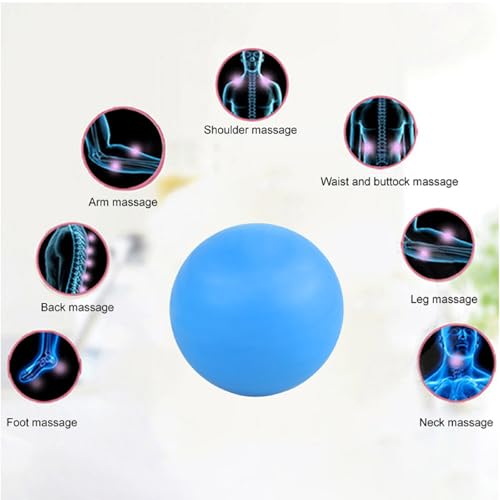 WOVTE Massage Lacrosse Ball Therapy for Sore Muscles Myofascial Release | Shoulders, Neck, Back, Foot, Body, Deep Tissue, Trigger Point, Muscle Knots, Yoga - color: Blue