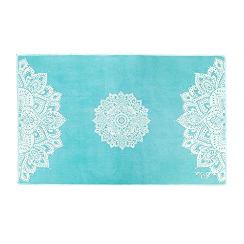 yogadesignlab | THE Hand Towel | Premium Non Slip Hand Towel | Designed in Bali | Colorful Eco Printed + Quick Dry + Soft | Hot Yoga, Bikram, Ashtanga, Sport, Barre, Travel (Mandala Turquoise) - color: Mandala Turquoise