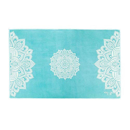 yogadesignlab | THE Hand Towel | Premium Non Slip Hand Towel | Designed in Bali | Colorful Eco Printed + Quick Dry + Soft | Hot Yoga, Bikram, Ashtanga, Sport, Barre, Travel (Mandala Turquoise) - color: Mandala Turquoise