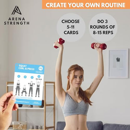 Arena Strength Workout Cards - Instructional Fitness Deck for Booty Band Workouts, Beginner Fitness Guide for Resistance Band Training Exercises at Home. Includes Workout Routines. - style: Dumbbell (Part 2)