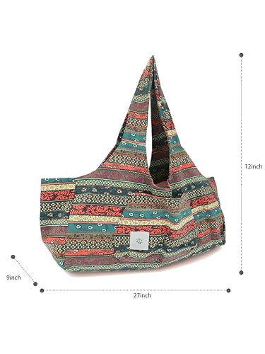 Boho-Style Extra Large Multi-Functional Yoga Mat Tote Bag, Durable and Versatile Carry-All for Yoga Essentials