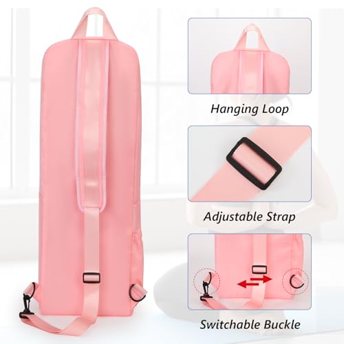 VISEMAN Yoga Mat Bag Carrier Waterproof Yoga Backpack with Multi Pockets, Lightweight Adjustable Yoga Bag for Mat, Yoga Blocks, Yoga Accessories - color: Pink