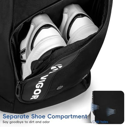 KAVIGOR Rolling Baseball Bag with Wheels, 60L Capacity Softball Bag Holds 4 Bats for Boys and Girls, Youth Equipment Bag with Shoe Compartment - color: Black