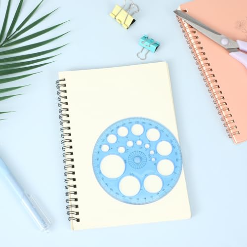 Circle Template for Drawing, Professional Geometric Circle Ruler for Drafting, Plastic Circle Stencil Templates, Large and Small Circle Drawing Tool, Multi Function Drawing Aid Tool for Studying