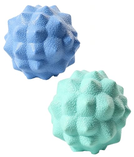 Textured Foot Massage Ball Deep Tissue Myofascial Release Tool for Plantar Fasciitis Relief Portable Acupressure Massager for Tight Muscles Fascia Ball for Home Office Gym Travel Bluegreen - color: Large Bluegreen