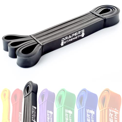 Draper's Strength Heavy Duty Resistance Stretch Loop Bands for Powerlifting Workout Exercise and Assisted Pull Ups - color: #03 Black