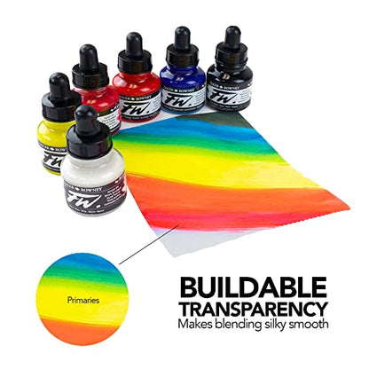 Daler-Rowney FW Acrylic Ink Bottle Black - Versatile Acrylic Drawing Ink for Artists and Students - Permanent Calligraphy Ink - Archival Ink for Illustrating and More (Pack of 2) - size: 6.1 fl oz (Pack of 2)