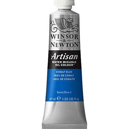 Winsor & Newton Artisan Water Mixable Oil Paint, 37ml, Cobalt Blue | Clean with water; no solvents needed. Color depth, lightfastness, opacity/transparency are the same as traditional oils. - color: Cobalt Blue, style: 1.25-oz