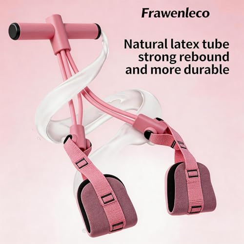 Fitness Resistance Bands with 4 Tube Pedal Ankle Puller, Elastic Yoga Pedal Stretch Band for Exercise, - color: Pink