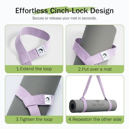 Slim Panda Yoga Mat Straps for Carrying, Adjustable Yoga Mat Carrier Sling Fits All Mats(Mat Not Included) - color: Light Pink, size: 72 inches