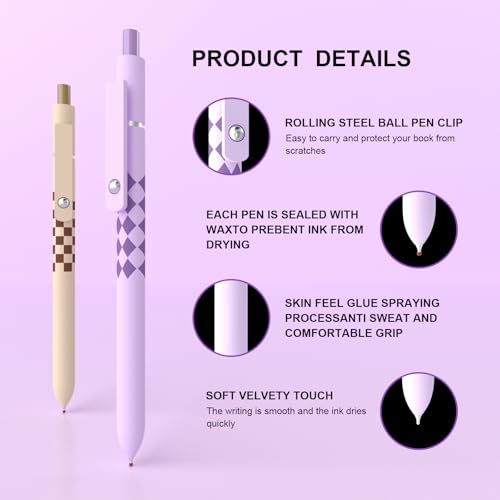 Gel Pens, Nurse Gifts,0.7mm Fine Point Black ballpoint pen,Aesthetic Cute Office School Supplies Gifts for Women Men, High-End Series for Journaling Note Taking(10 Pcs Black Ink-Geometric shaft pens) - color: 10 Pcs Geometric shaft pen-Black Ink-0.7mm