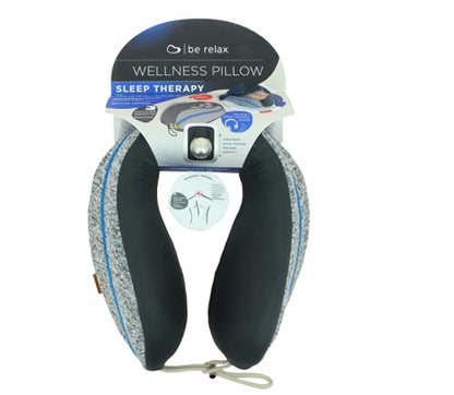 Be Relax Sleep Therapy Pillow (Granite Blue). Premium Shape Ergo-Smart. Shiatsu Point. Exclusive Heat Patch to Ease Your Neck Tension. Designed in Paris. - color: Granite Blue
