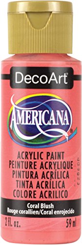 DecoArt Americana Acrylic Paint, 2-Ounce, Coral Blush - color: Coral Blush, size: 2 Fl Oz (Pack of 1)
