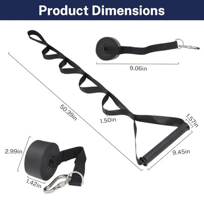 Elastic Yoga Strap with Multiple Loops for Leg & Back Stretching, Aids Rehab, Mobility & Post-Workout Recovery
