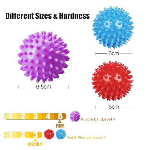 3-Pack Massage Balls for Office Workers with Different Hardness for Daily Muscle Relief