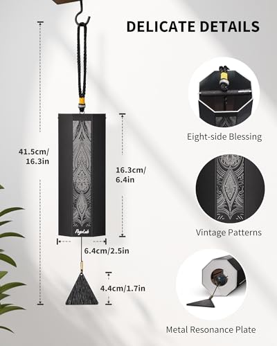 POGOLAB Wind Chimes for Meditation,Sound Healing,Dm Chord,Yoga Wind Chime for Home/Outdoor Decor