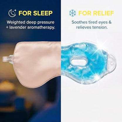ASUTRA Silk Eye Pillow for Sleep, Light Pink - Filled w/Lavender (One Size) - color: Pink
