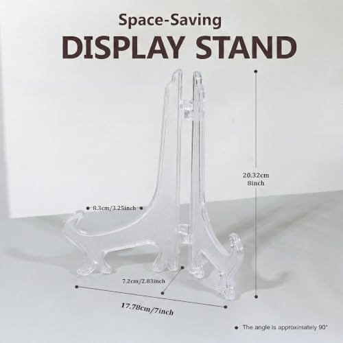 Artliving 8 Inch Clear Plastic Easels or Stand/Plate Holders to Display Pictures or Other Items at Weddings, Home Decoration, Birthdays, Tables (6 Pack) - color: White, size: 8 inch (6 pack)