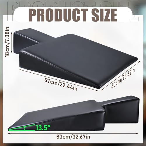 TOBWOLF Pilates Wedge Cushion, Non-Slip Workout Wedge for Reformer | Removable Wedge Mat, 13.5° Incline, Prenatal Support, Beginner Friendly, Home & Studio, Easy-Clean PU Leather