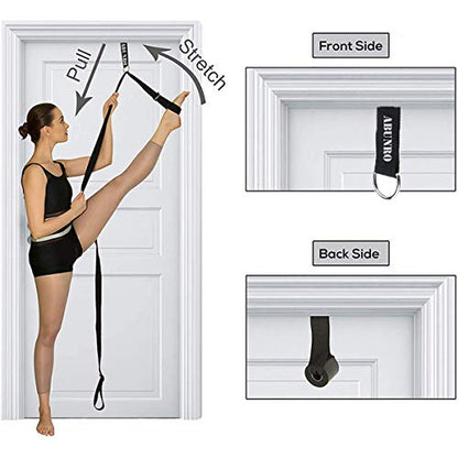 Stretching Strap with Door Anchor & Resistance Band – Improve Leg Stretch Flexibility for Splits, Ballet, Dance, Cheer, Yoga & Gymnastics - Home Leg Stretcher Trainer Equipment Stuff for All Levels