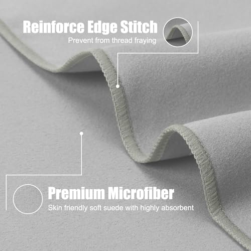 Quick Dry Travel Towel, 3 Sizes 1 Pack Camping Microfiber Towel, Lightweight Fast Drying Towels Set 60"x30", 30"x15", 15"x15" w/Bag for Gym, Beach, Hiking, Swimming, Grey - color: Grey