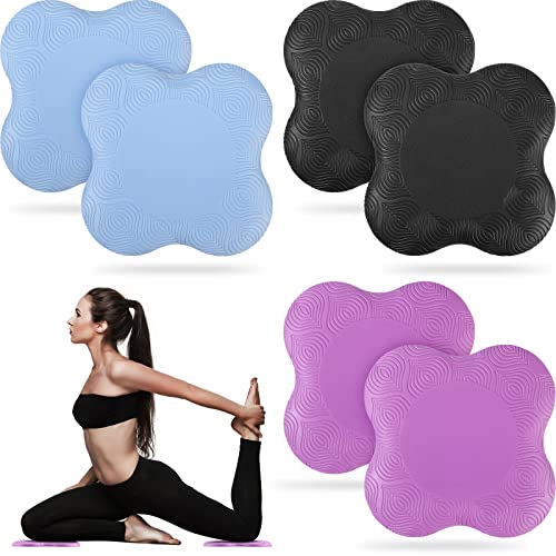 6 Pcs Knee Pads for Yoga Extra Thick Yoga Wrist Pad Anti Slip Pilates Support Cushion for Men Women Knee Elbow Wrist Hand Exercise Meditation Workout Floor Travel