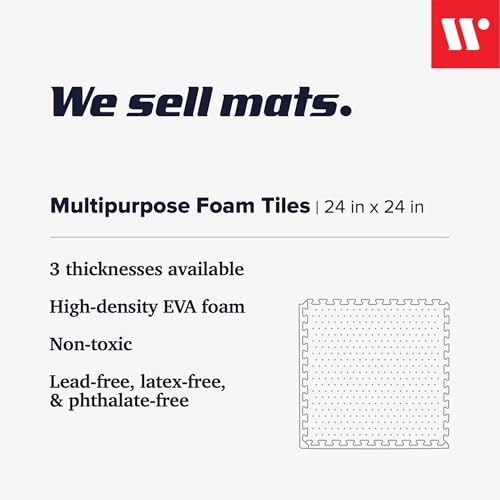 We Sell Mats 3/8" Thick Multipurpose EVA Foam Exercise Floor Mat, Interlocking Tiles, Anti-Fatigue for Home or Gym - color: Brown, style: 24 Square Feet (6 Tiles)