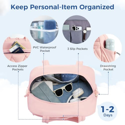 Women's Duffle Gym Bag, Carry-On Shoe Compartment for Weekender Overnight - color: Pink, size: Medium