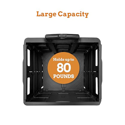 Inspired Living Collapsible Ultra-Slim Pack-N-Roll, 2 Wheel Utility Cart , With Telescopic Handle - Super Strong up to 80 Lbs Load Capacity, Black - color: Black, size: Large/ No Lid