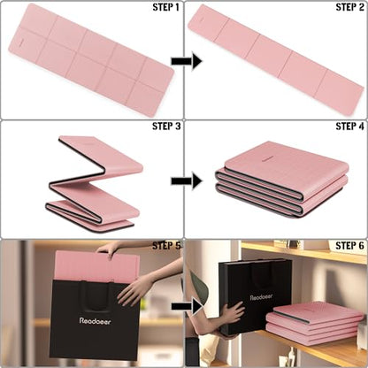 Readaeer Double Color Yoga Mat - 72"x24"x0.24" (6mm),Non-Slip TPE Exercise Mat - color: Pink