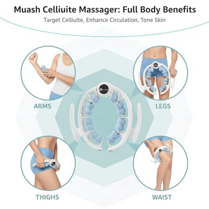 Anti-Cellulite Massage Roller for Legs & Body – Cellulite Roller & Cellulite Massage Tool with Deep Tissue Fascia Rolling for Lymphatic Drainage, Thighs & Buttocks (Blue)