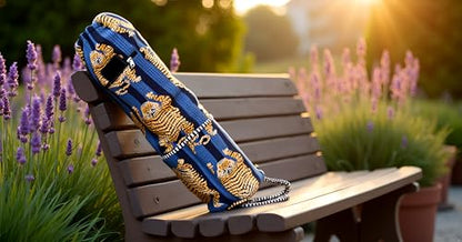 INDIAN CRAFT CASTLE Yoga Mat Bag, Full-Zipper Yoga Mat Carrier with Adjustable Strap, Front & Exterior Phone Pocket, Stylish & Functional Fitness Mat Holder for Women & Men - color: Blue & Brown