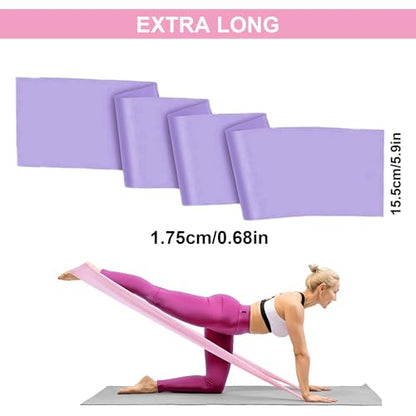 Resistance Bands, Non-Latex Elastic Exercise Bands for Upper and Lower Body, Strength Training Without Weights, Ideal for Physical Therapy, Pilates, Rehab, Home Fitness, Beginners - color: Purple