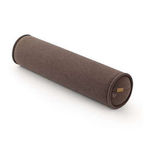 Corduroy Body Pillow for Side Sleepers, Cozy Cylinder Bolster Pillow for Bed & Sofa, Soft Hugging Support Pillow for Sleeping & Lounging, 39 x 7.87 Inches, Chocolate - color: Chocolate, size: 39"x7.87"